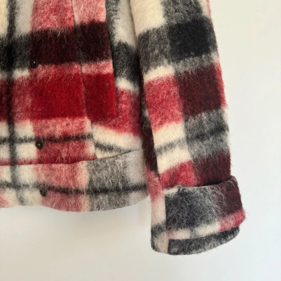 Zara Plaid Wool Mohair Jacket Size: M - Picture 4 of 8